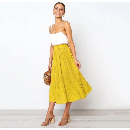 Woman skirts New Series 2021 Spring And summer Womens Skirts Pleated Skirts Fashion Printed Polka dot Pocket Ladies Skirts