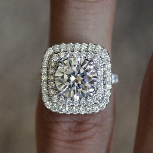 Huitan Full Zirconia Crystal Women Ring Wedding Engagement Jewelry Elegant Ladys Accessories for Party Gift Timeless Style Ring