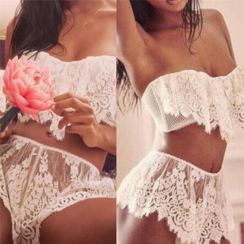 Women Sexy Lingerie Lace Bra Dress G-string Set Babydoll Sexy Costumes Hot Erotic Underwear Babydoll Sleepwear