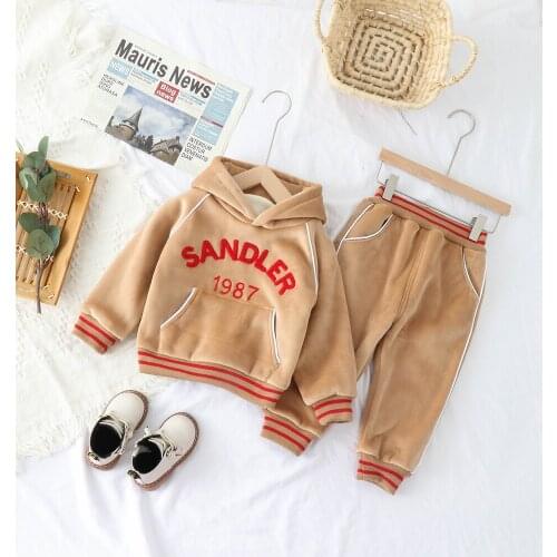 Winter KidsThick Sets Winter Clothes Baby Boys Girls Thicken Cotton Warm Jacket Outerwear+Pants 2Pcs Suits Children Clothing