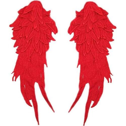 1 Pair Angel wing Patches For Clothing Stickers Sequin Patch Dreamy Sew On Patches Embroidered Badges For Clothes DIY