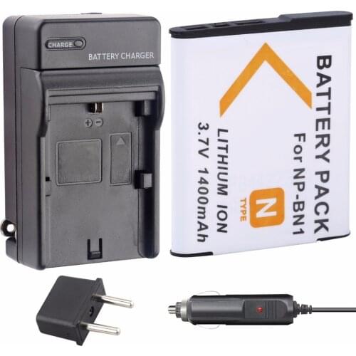 1pcs 1400mAh NP-BN1 NP BN1 NPBN1 Camera battery + Charger For Sony DSC-W380 W390 DSC-W320 W630 DSC-W800 DSC-W830 DSC-W620