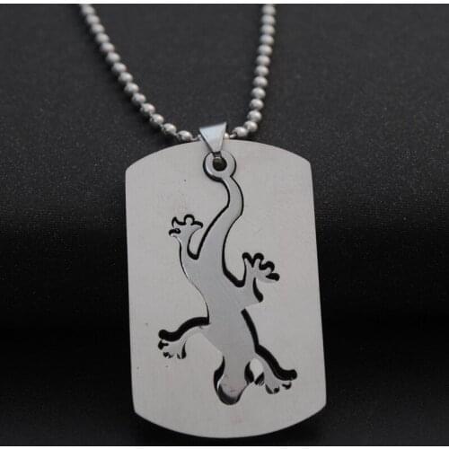 10pcs Dinosaur Chameleon Stainless Steel Necklace Removable Animal Dragon Salamander Gecko Lizard Amulet Pendant Necklaces