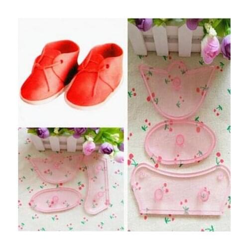 3pcs Fondant Baby Bootie Cutter Baby Shoe Mold Tools for DIY Cake Sugarcraft Decorating