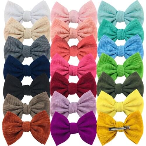 30pc/lot Baby 6" Double Layer Waffle Bows with Hair Clips or Nylon Headband,Kids Girls Knotbow Nylon Headbands Hairpins Headwear