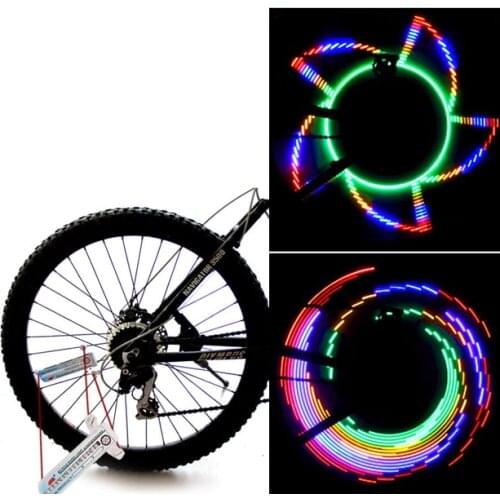 30 Pattern Bicycle Wheel Light LED Bike Spoke Light Flash Lamp Night Riding Safety Cycling Accessories Double Side Display