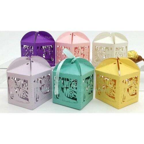 50Pcs/set MR & MRS Wedding favors box Birthday Party Gift Boxes Wedding Candy Boxes Party Supplies wedding decoration 8ZSH133