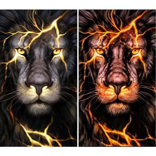 5D DIY Animal Diamond Embroidery Tiger Full Round Drill Cross Stitch Diamond Painting Mosaic Kit Home Decoration Art Craft Gift