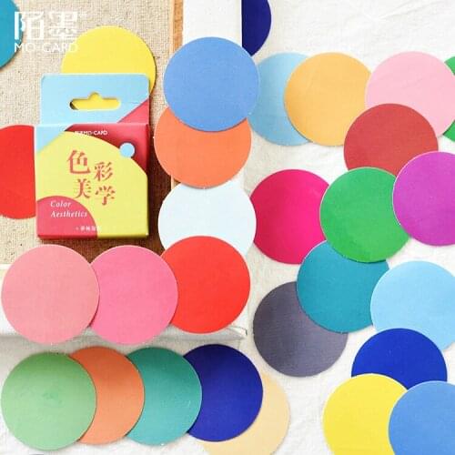 AAGU 46PCS/Lot Decorative Pure Round Stickers Japanese/Custom/Stationery Stickers Scrapbooking Christmas/Halloween Sticker Cute