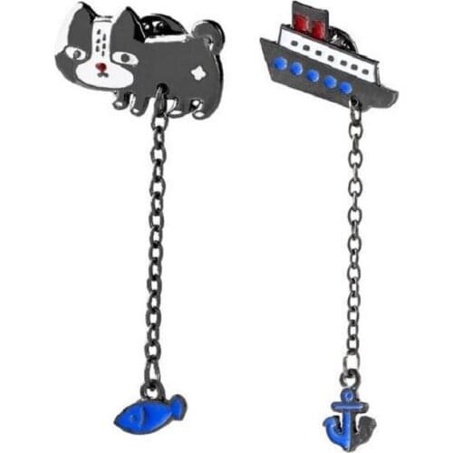 Lovely Girls Accessories Cute Boat Brooch Cat Brooches Pin Charm Jewelry Lovely Accessories