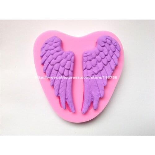 Free Shipping Angels Wings Shaped Silicone Mold Cake Decoration Fondant Cake 3D Food Grade Silicone Mould 080
