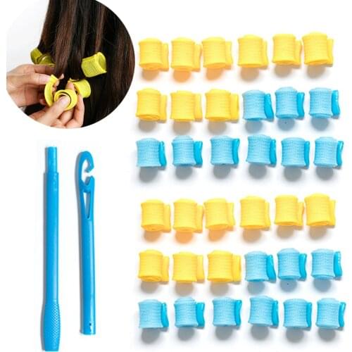 Snail Rolls Magic Hair Roller Curlers Spiral Curls 18pcs/30cm Soft Magic Curle Hair Rollers DIY Hair Styling Curl Tools