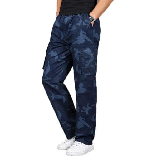 Clothing Men Plus Size 4XL 5XL Camo Pants Casual Long Pants Male Loose Straight Trouser Big Yard Work Pants Men Camouflage Pants