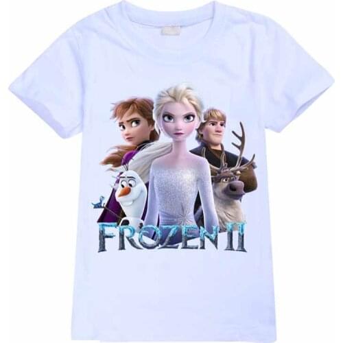 Disney Cartoon Child T Shirt Frozen Elsa Anna Printing Clothes Cute Anime Figures Clothing Boys Girls Toddler Tops Infant Tees