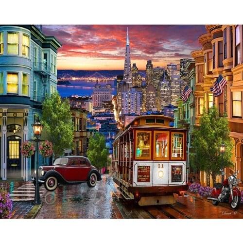 DIY Painting By Numbers Night Oil Coloring By Numbers Landscape Wall Art Canvas Picture Hand Painted Home Decoration Gift