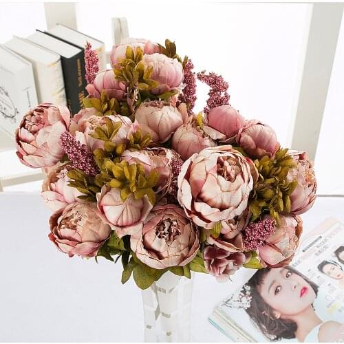 European High-grade Silk Peony Artificial Flowers Decorative Flowers Home Floral Decorative Flowers