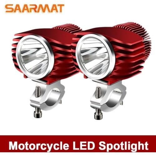 2pcs Motorcycle Headlight 2800LM 18W LED Motorbike Moto Spotlight Waterproof Fog Spot Motos Bulb Super bright White 12v-72v