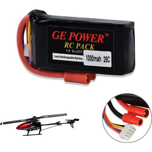 GE Power Rc Lipo Battery 11.1V 1000mAh 25C 3S Lipo Battery With 3.5MM Banner Connect for Walkera Master CP HM-Master CP-Z-27
