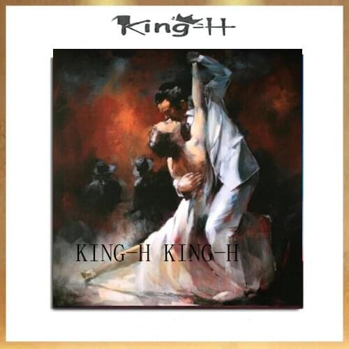 Character dance lovers pure hand-painted figure oil painting of modern abstract canvas wall art deco home romantic hotel