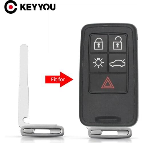 KEYYOU Uncut Key Blade For Volvo XC60 XC90 S80 S60 S40 V50 V40 Car Key Cover Case Emergency Blank Blade For Volvo Accessories