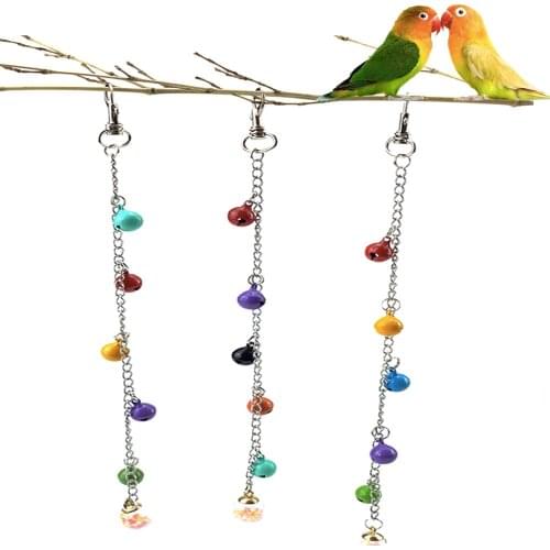 Funy Pet Bird Parakeet Climb Bite Chew With Hanging Cute Swing Small bell Bird Toy Parrot Toys Pet Supplies For Parakeet Cockati