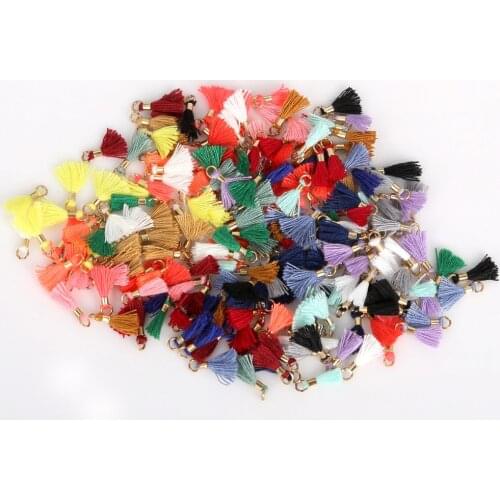 Best Selling 10pcs/lot 10mm+3mm mixed color Cotton Small Mini Tassel, for DIY Jewelry Making Earring Findings Clothes accessory