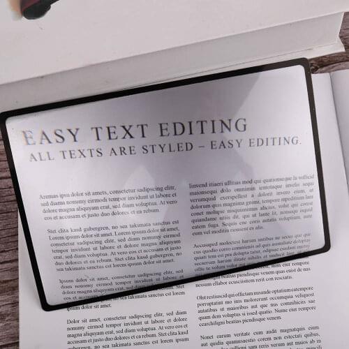 X3 Loupe Reading Glass Lens Magnifying Glass Book Page Magnification 180X120mm Convenient A5 Flat PVC Sheet Magnifier