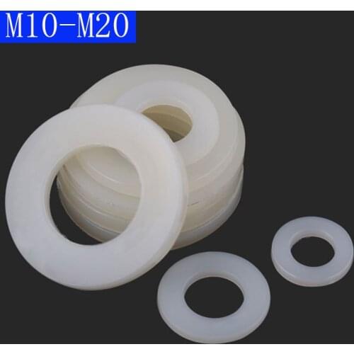 M10 M12 M14 M16 M18 M20 White Nylon Penny Washers Fit Bolts Screws Plastic washer DIN 125 NYLON66