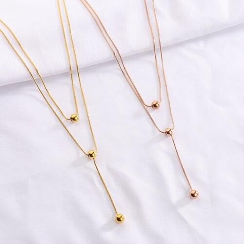 Kpop Fashion Gold Color Choker Necklace Women Cute Girl Double Layer Chain Statement Necklace for Women Jewelry Wholesale 2021