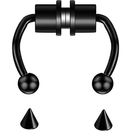 Fashion Women Men Nose Ring Piercing Jewelry Reusable Alloy Fake Magnetic Horseshoe Non Piercing Hoop Stud Party Bar Accessories