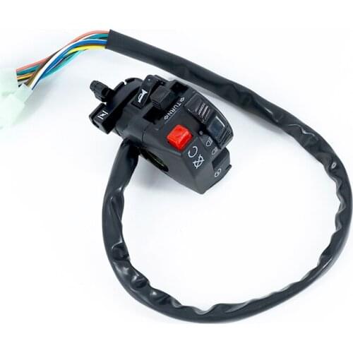 MoFlyeer 7/8" Motorcycle Handlebar Switch Assembly Engine Electric Start Kill Horn Headlight Fog Light Push Button Switches