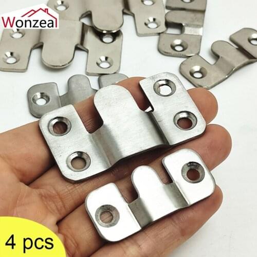 2 Pairs Stainless Steel Wall Hook Self Kitchen Home Bathroom Hanger Storage Hanging Holder Photo Frame Rack