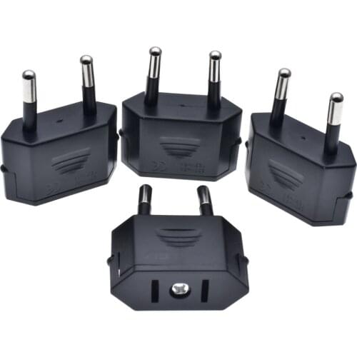 White CN US To EU Euro Europe Plug Adapter 2 Round Socket Converter Travel Electrical Power Adapter Socket China To EU Plug