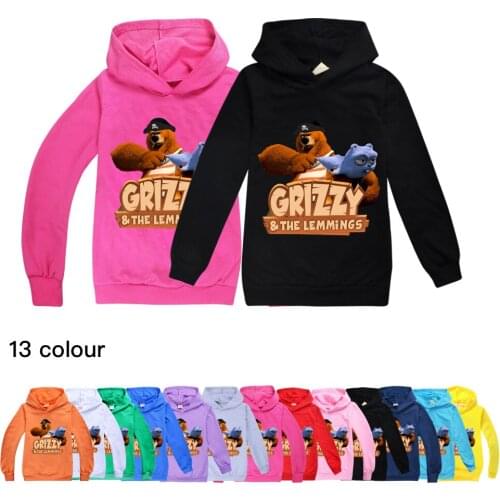 Grizzy Boys Clothes Cotton Fall Clothes for Toddler Girls Hooded T Shirts Teenage Pink Shirt Toddler Tops Boutique Kids Clothing