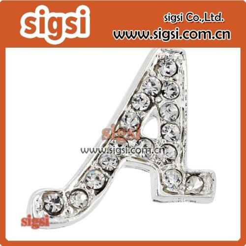 Wholesale crystal letter A brooch jewelry rhinestone brooch for women