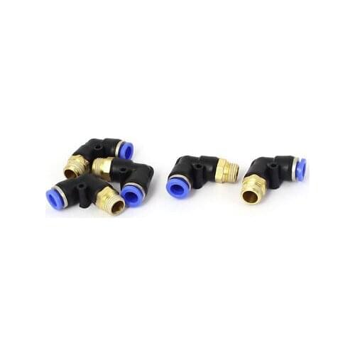 PL8-02 Industry Pneumatic Tube Pipe L Shape Connectors Quick Fitting 5pcs