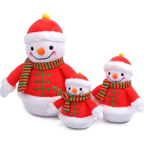 Plush Stuffed Doll Snowman Toy Figure Household Table Decoration Interactive Xmas Ornament Gift Clip Doll Machine Supply