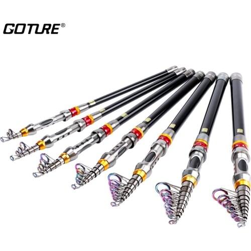 Goture Portable Telescopic Fishing Rod Carbon Fiber Spinning Rod 1.8-3.6M Sea Casting Fishing Tackle