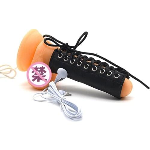 Ring001 Button Connect Electro Shock Penis Ring SM Player DIY Electric Shock Sex Toys for Adult Game Medical Themed Toys