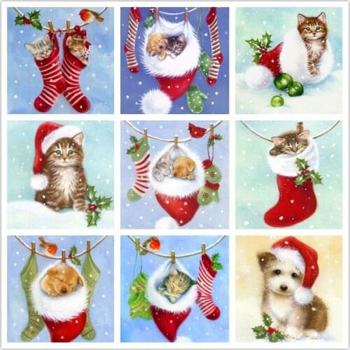 Christmas Gift 5D Diy Full Square Round Stone Bead Drill Diamond Painting 3d Embroidery Rhinestone Cross Stitch Stickers BK