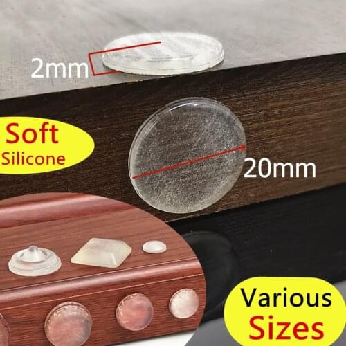 18 to 100 Grains/Pack Self Adhesive Round Silicone Bumpers Soft Transparent Black Anti Slip shock absorber Feet Pads Damper
