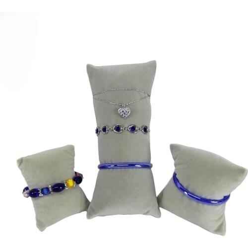 Grey Velvet Bangle Soft Cushion Collection Storage Anklet Pillow Stand Solid Jewelry Pillow Bracelet Watch Cushion Holder
