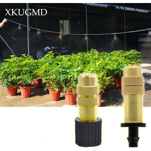 10PCS Garden Atomizing Nozzle Connected 4/7 Capillary Copper Nozzle Hose Watering Accessories Greenhouse Cooling Tool