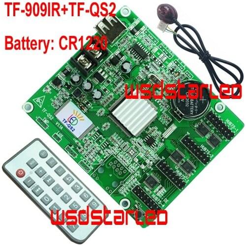 TF-909IR+TF-QS2 IR remote LED controller 256*128 512*64 4*HUB75E Full color USB asynchronous LED control card Hot Sales