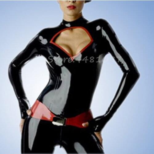 Handmade Sexy Exotic Lingerie Latex Catuit with Back Zipper for Women Plus Size Custom Made With Sock No Corset