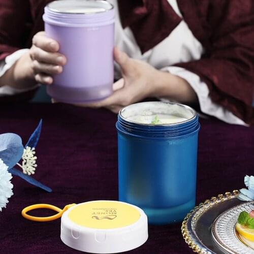 2in 1 Lunch Box 450ml And 500ml Food Thermal Jar Insulated Soup Thermos Containers Stainless Steel Drinking Cup Portable Supply