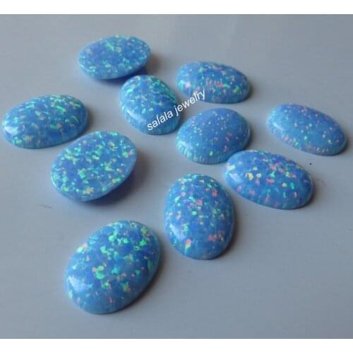 20pcs/lot 13x18mm Synthetic Oval Cabochon Fire Opal Stone for DIY Jewelry Oval Cut Opal for DIY Jewelry