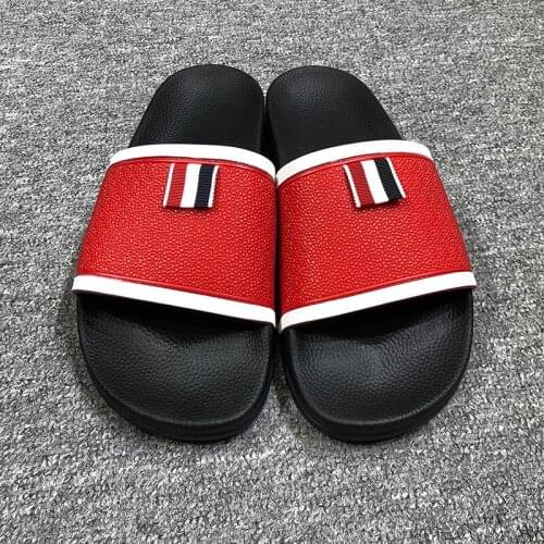 2021 Fashion TB Brand Slippers Summer Beach Eva Soft Striped Slide Sandals Leisure Men Ladies Indoor Bathroom Anti-slip Shoes