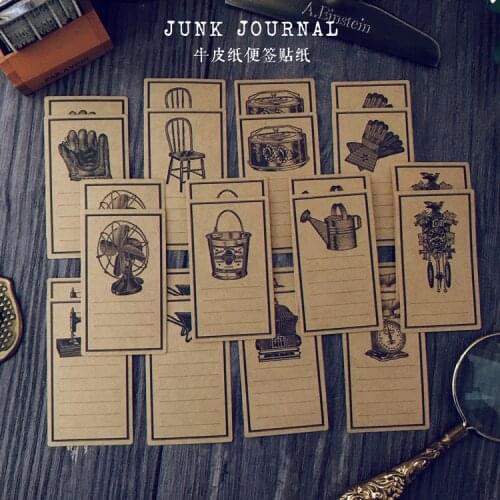 24pcs Tim Holtz Style Vintage Kraftpaper Label stickers aesthetic TN European Material Junkjournal Sticker stationery naklejki