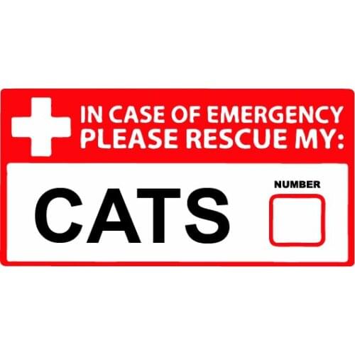 CAT Emergency Pet Rescue Sticker 1st First Aid FIRE Safety Window Door Decal 911